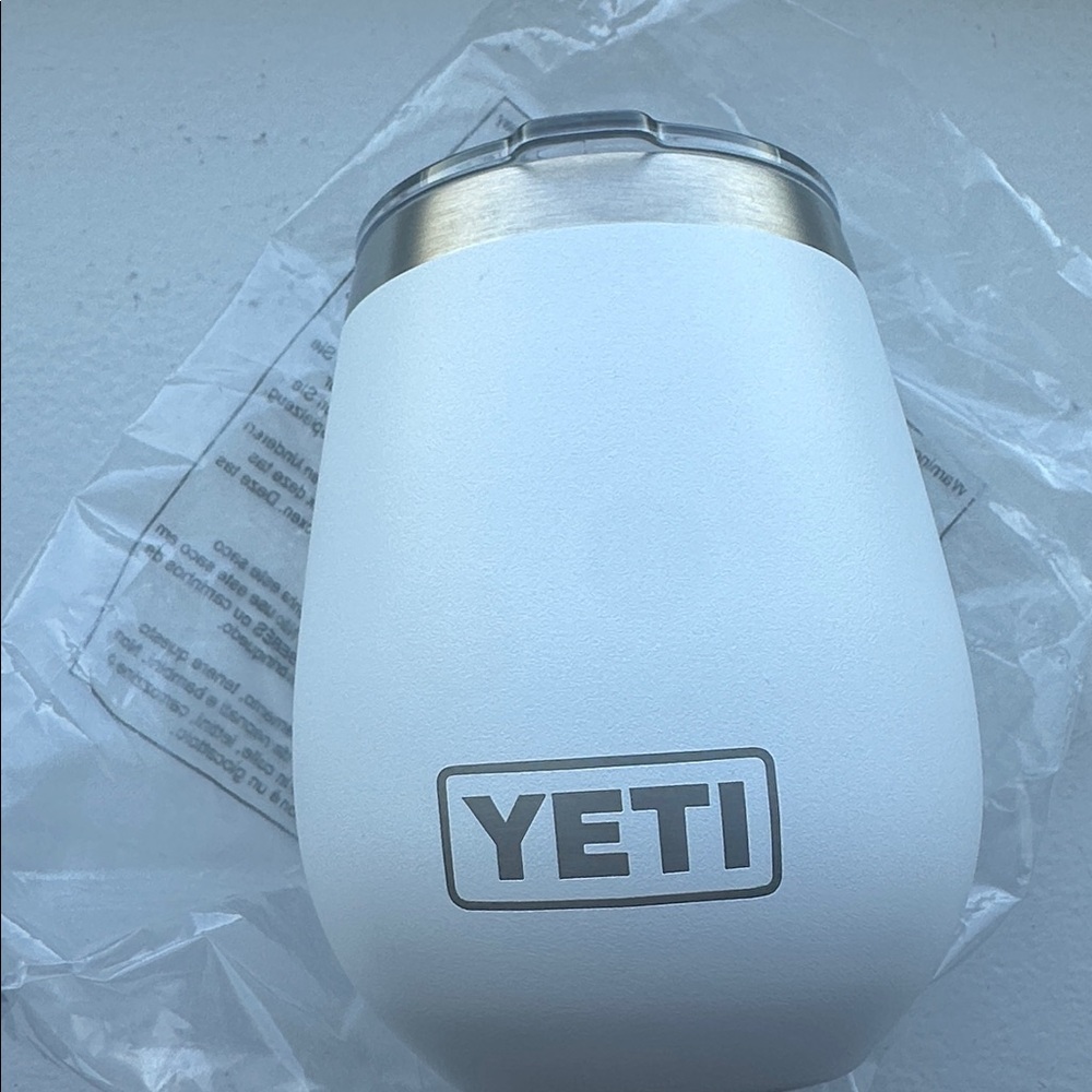 YETI White Stainless Steel Tumbler with Dell/SHI company logo